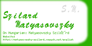 szilard matyasovszky business card